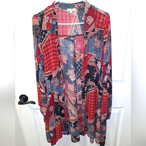An Umgee boho cardigan style large top/duster. Patchwork, quilted designs. - Picture 1 of 5